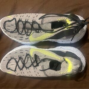 Gray and Yellow Athletic Sneaker Nike Space Hippie fits men size 12.5